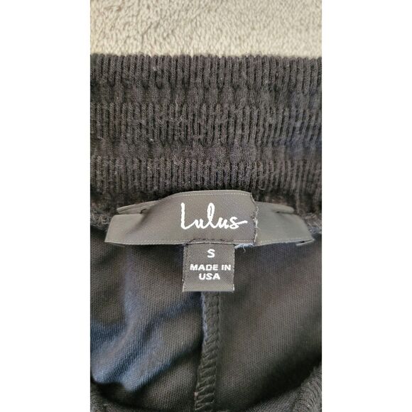 Lulu's Blissful Beginnings Black Wide-Leg Lounge Pants - Picture 3 of 4